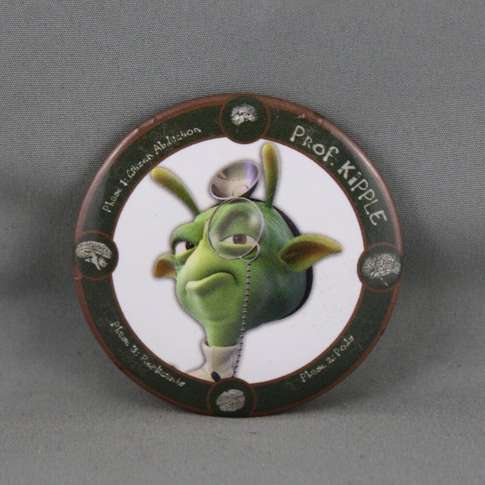 Retro Movie Pin - Area 51 Prof Kipple - Celluloid Pin